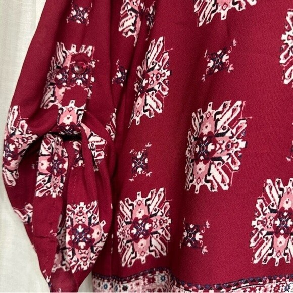 Pink Republic Three-Quarter Sleeve Medallion Mixed Print Multicolor Size S Top - Picture 11 of 15